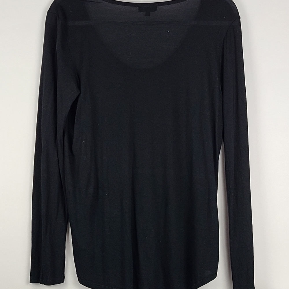 Wilfred Free Aritzia Black Scoop Neck Long Sleeve Top Medium Minimalist - Picture 5 of 8